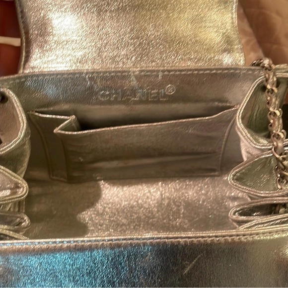 Chanel Silver Metallic Square Quilt Reissue Accordion Flap Bag - Picture 3 of 8
